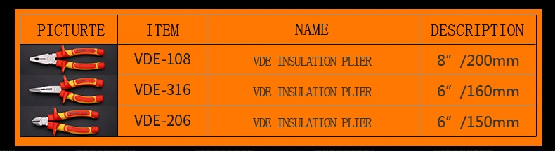 8&quot;200mm Professional VDE Insulated Plier