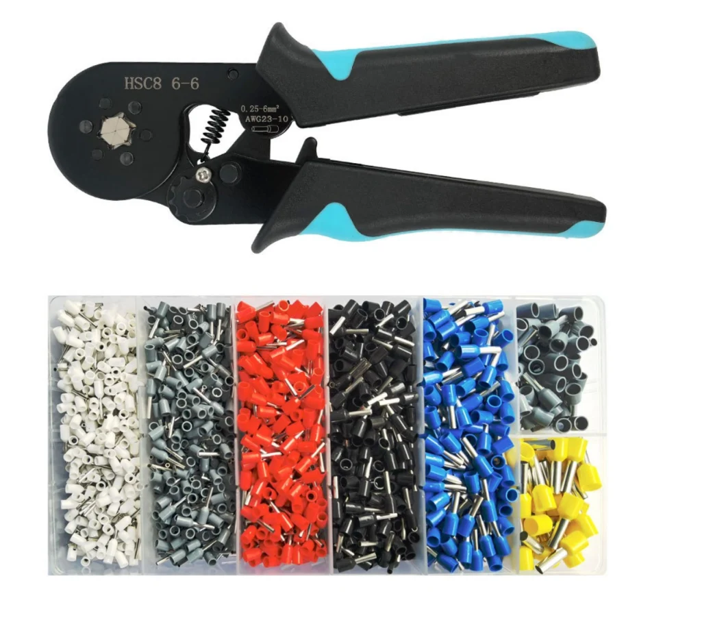 Black Head of 6 Angle Terminal Tube Crimping Wiring Pliers Hardware Pliers Factory Supply Directly