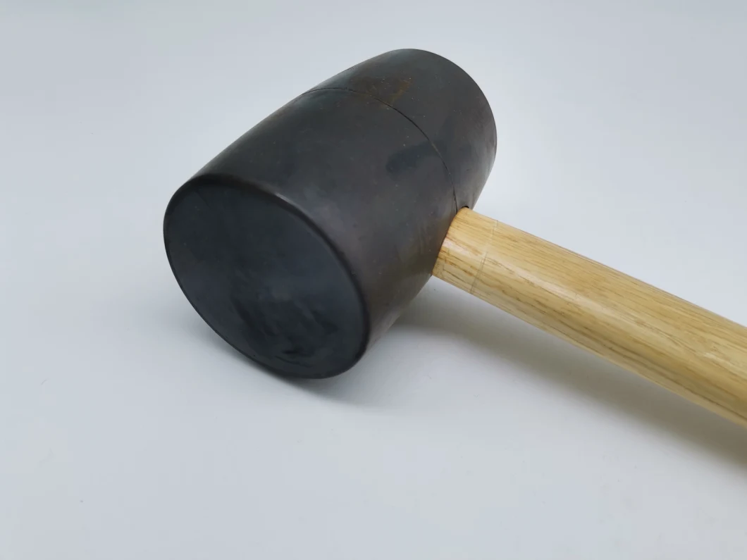 High Quality Rubber Mallet with Wooden Handle for Construction