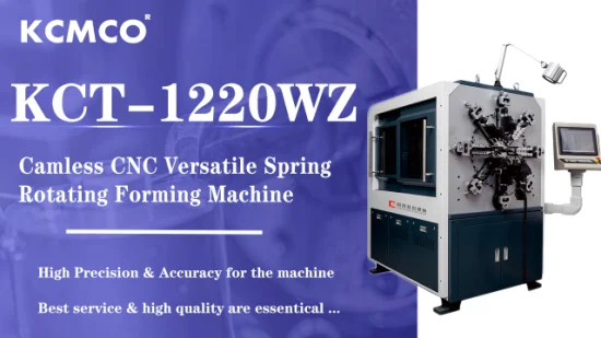 TOP 3 Supplier KCMCO KCT-0520WZ 5-Axis CNC Spring Rotating Forming Coiling Machine for Oil Seal Spring KSJ-200 Automatic Decoilers